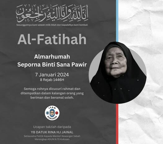  Salam Takziah Almarhumah Seporna binti Sana Sawer